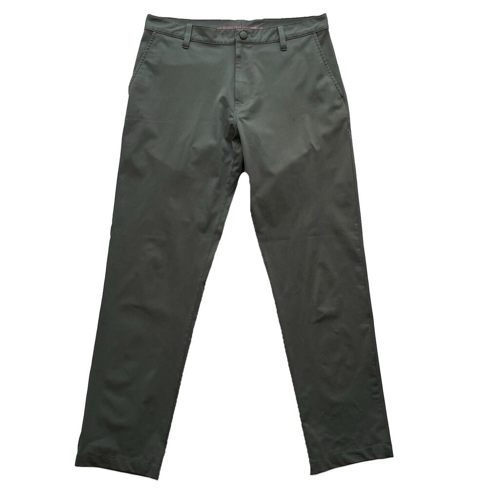 Rhone Commuter Pants Men's 33x30 Olive Green Flat Front Stretch Performance Work - Picture 1 of 16